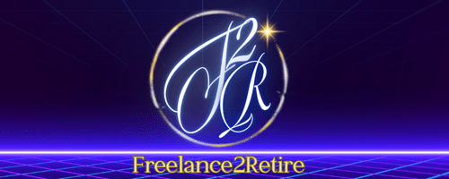 A contemporary logo for freelance2retire, illustrating the connection between freelancing and achieving retirement goals.